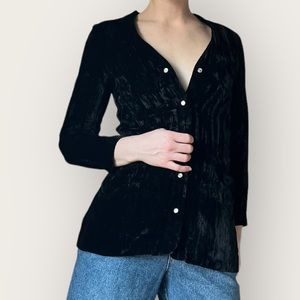 Emmanuelle Khanh Paris Small Velvet Vintage Black Blazer S